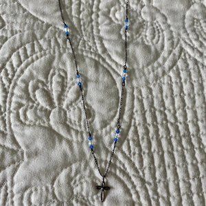 Multicolored cross necklace